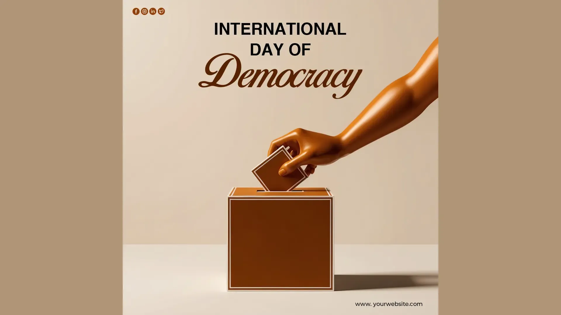 International Day of Democracy Instagram Post Template image